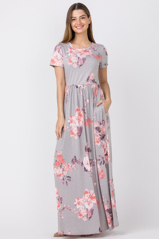 Stacey B's Vintage Floral Maxi Dress With Pockets