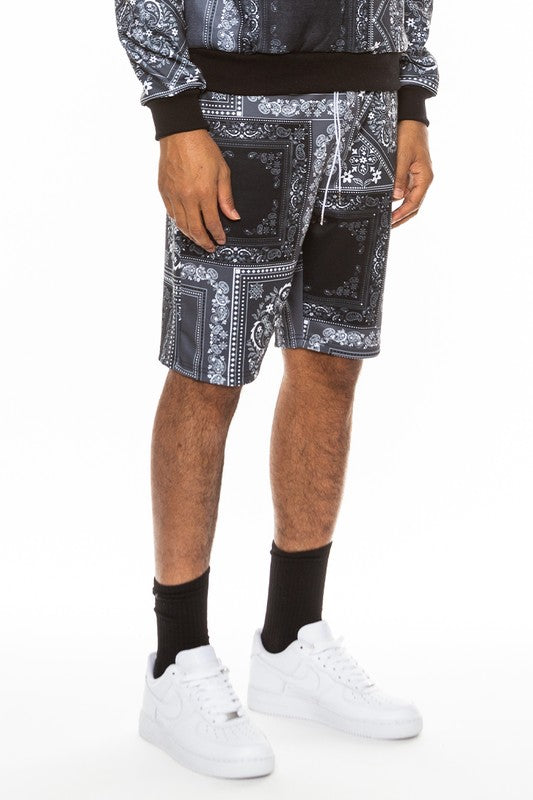 Stacey B's Mens Paisley Bandana Print Shorts