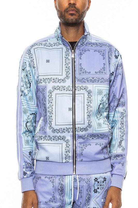 Stacey B's  Mens Paisley Bandana Track Jacket