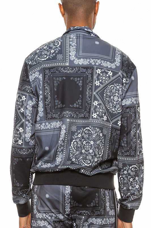 Stacey B's  Mens Paisley Bandana Track Jacket