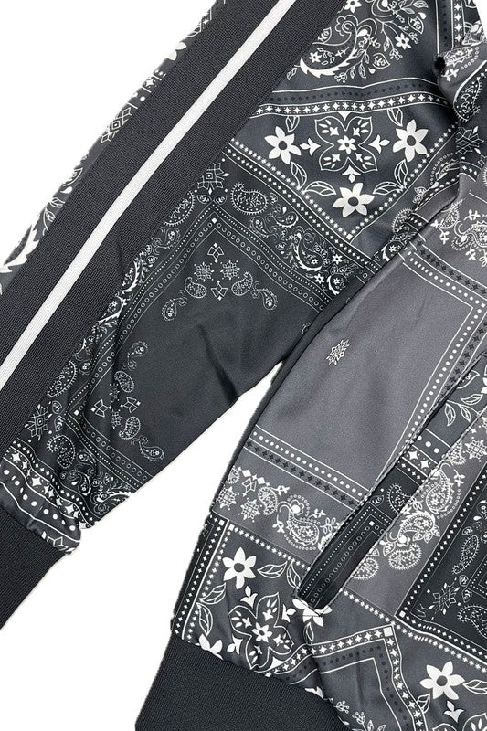 Stacey B's  Mens Paisley Bandana Track Jacket