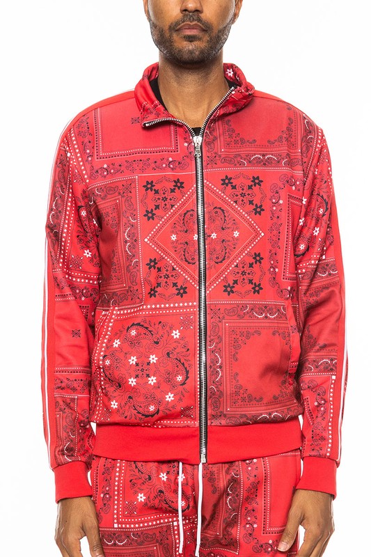 Stacey B's  Mens Paisley Bandana Track Jacket