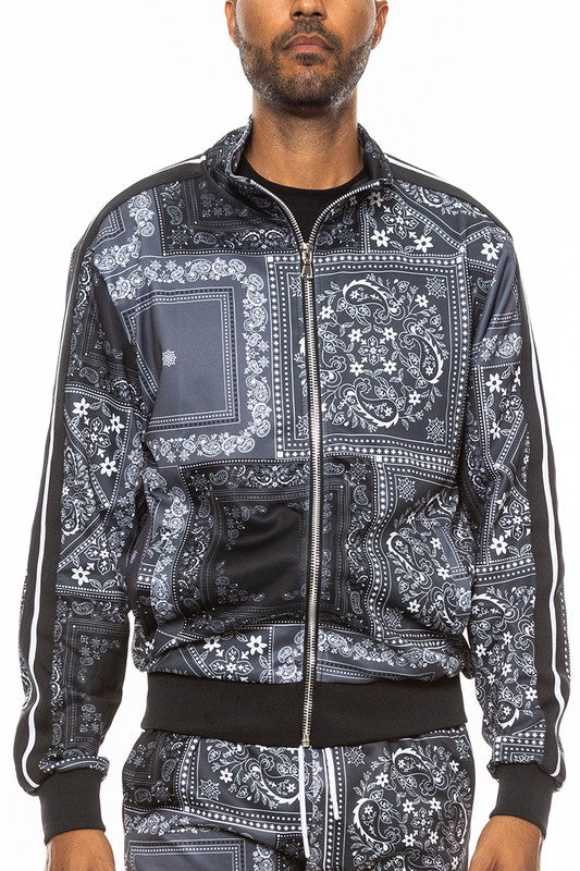 Stacey B's  Mens Paisley Bandana Track Jacket