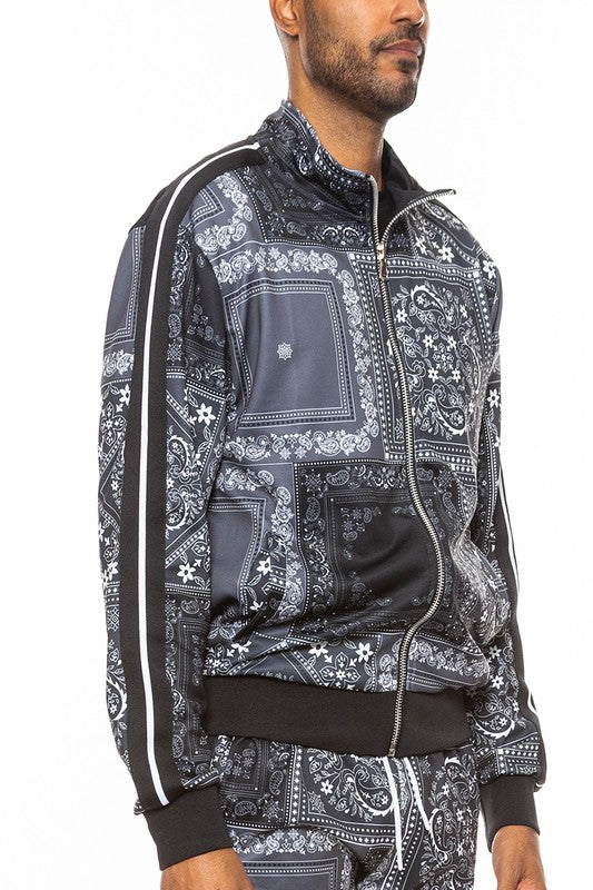 Stacey B's  Mens Paisley Bandana Track Jacket