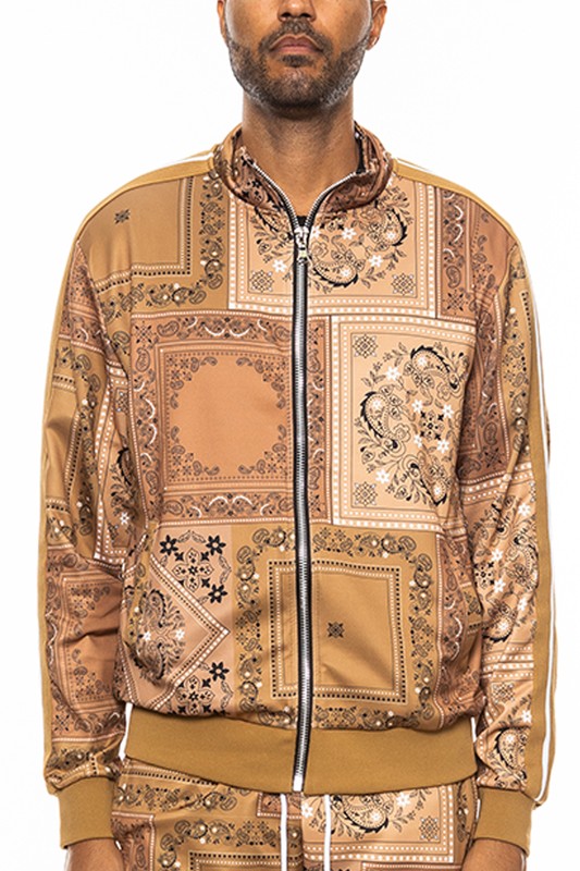 Stacey B's  Mens Paisley Bandana Track Jacket