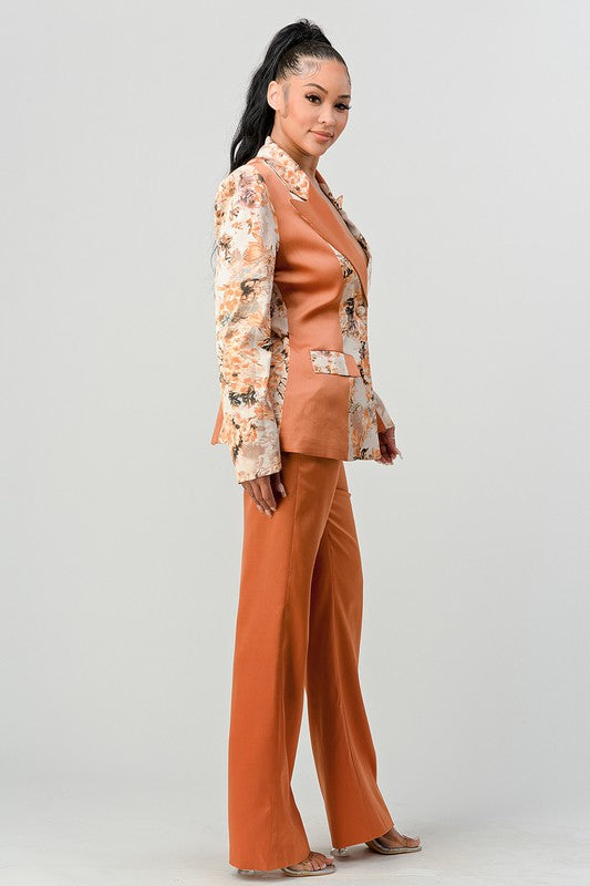 Stacey B's Athina Transition Print Blazer And Pant Suit