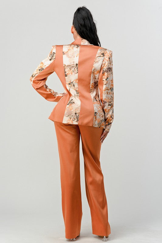 Stacey B's Athina Transition Print Blazer And Pant Suit