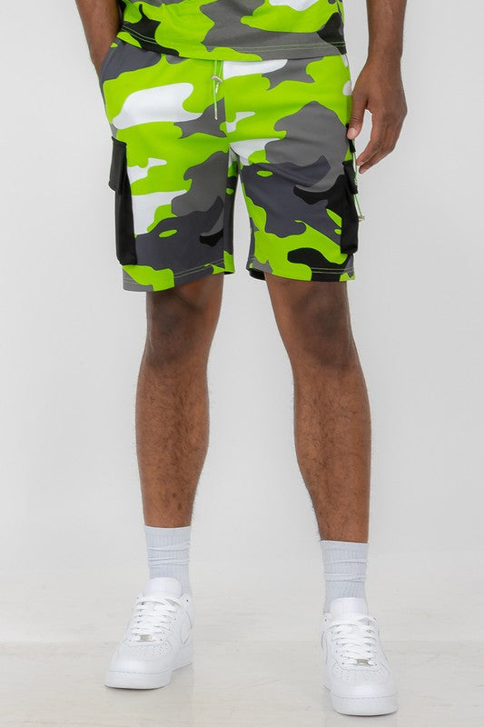 Stacey B's  Mens Full Camo Sweat Shorts