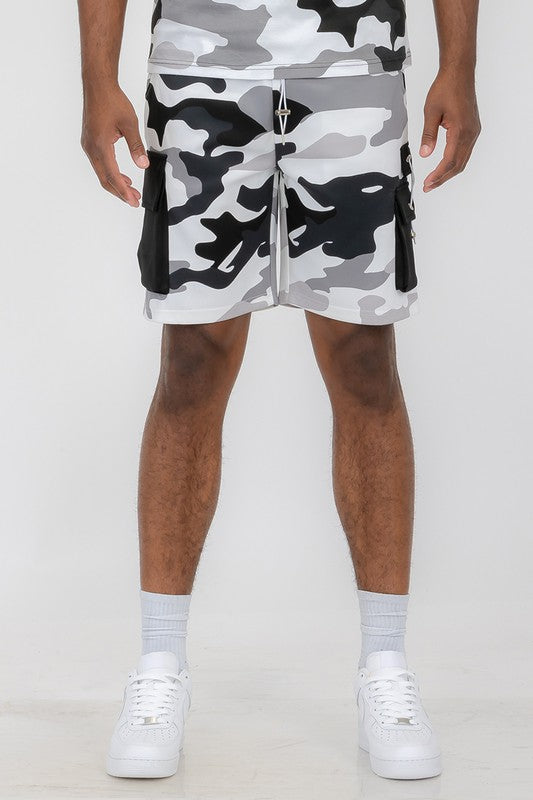 Stacey B's  Mens Full Camo Sweat Shorts