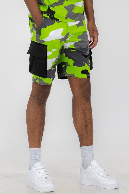 Stacey B's  Mens Full Camo Sweat Shorts