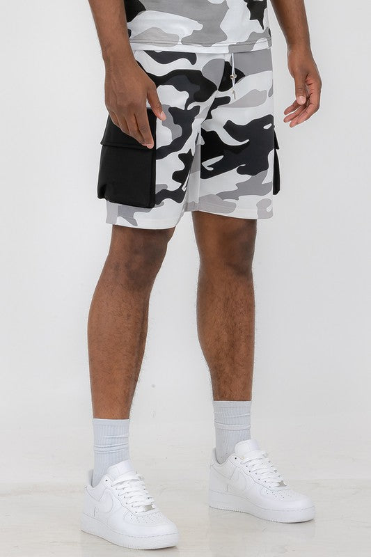 Stacey B's  Mens Full Camo Sweat Shorts