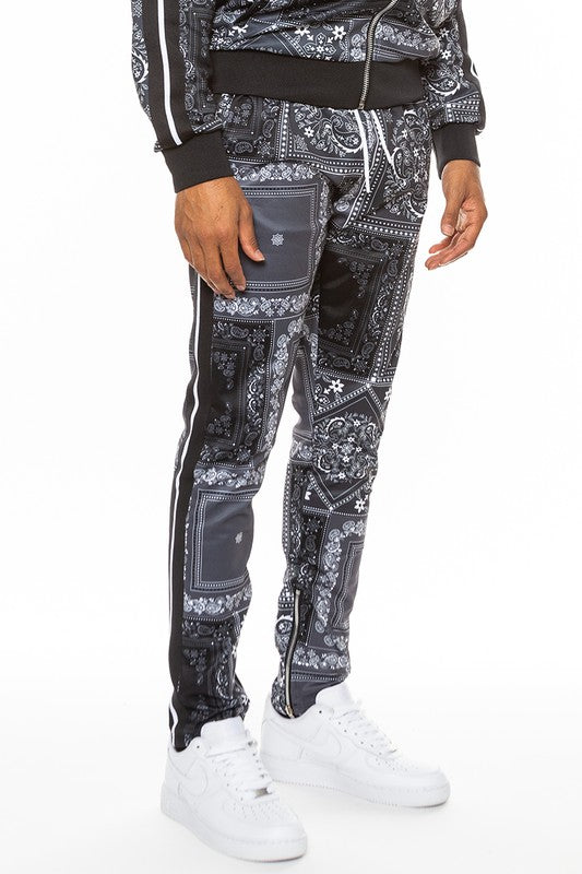 Stacey B's  Paisley Bandana Print Track Pants