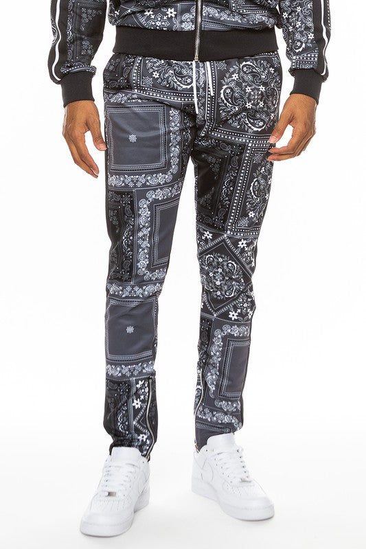 Stacey B's  Paisley Bandana Print Track Pants