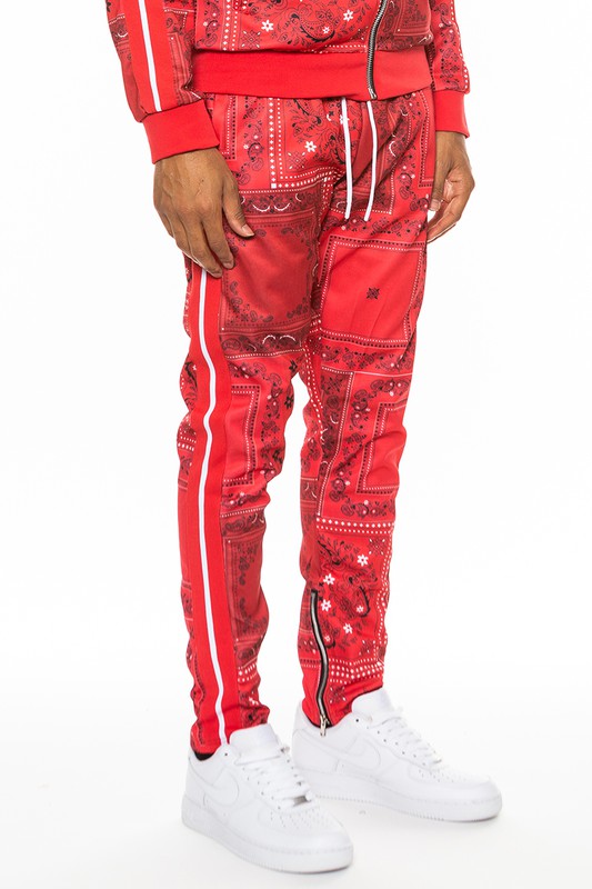 Stacey B's  Paisley Bandana Print Track Pants