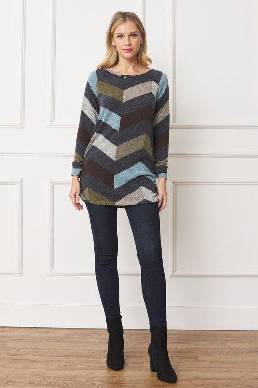 Stacey B's Shirred Side Accent Top