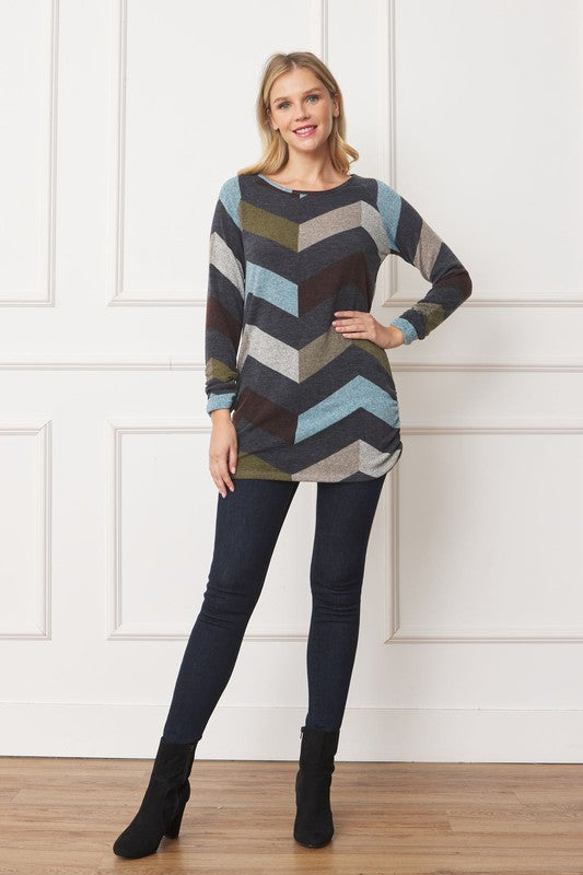 Stacey B's Shirred Side Accent Top