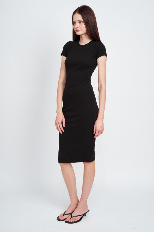 Stacey B's Bodycon Short Sleeve Midi Dress