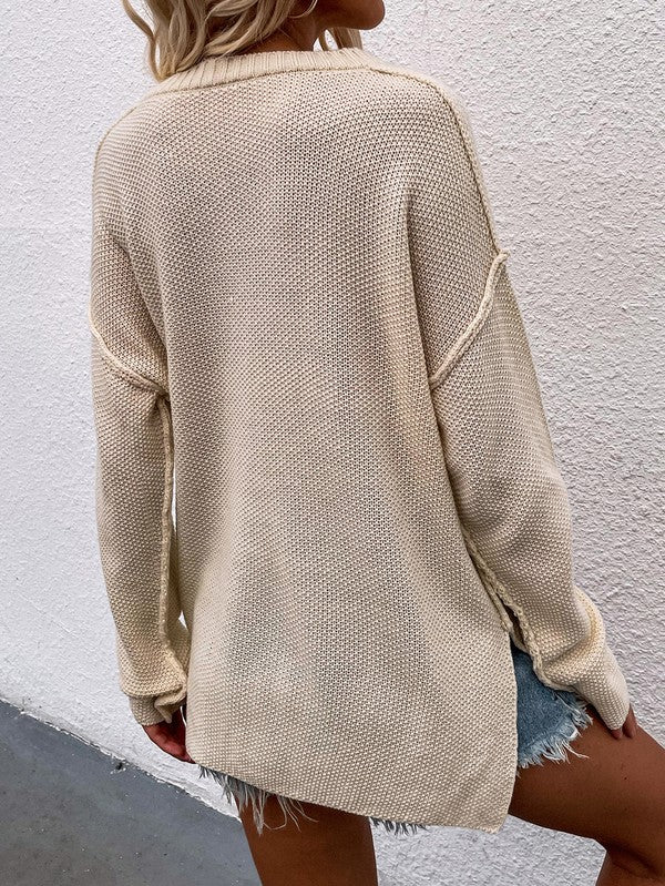 Stacey B's Women Long Sleeve Loose Fit Sweater