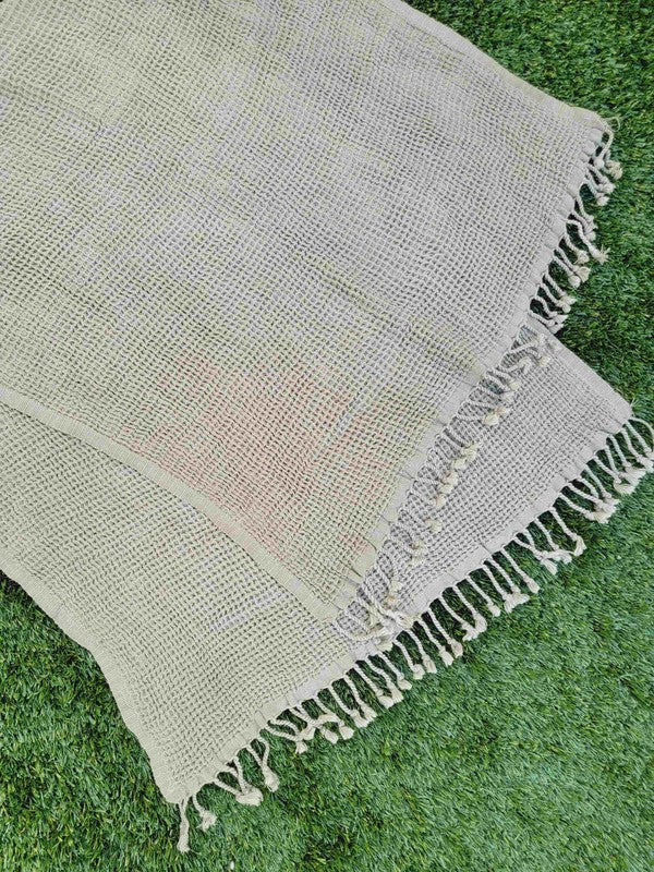 Stacey B's Waffle Towel, Throw Lightweight Quick Dry - Olive