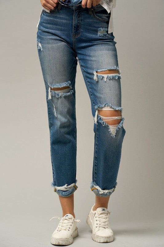 Stacey B's Mil-Rise Boyfriend Jeans