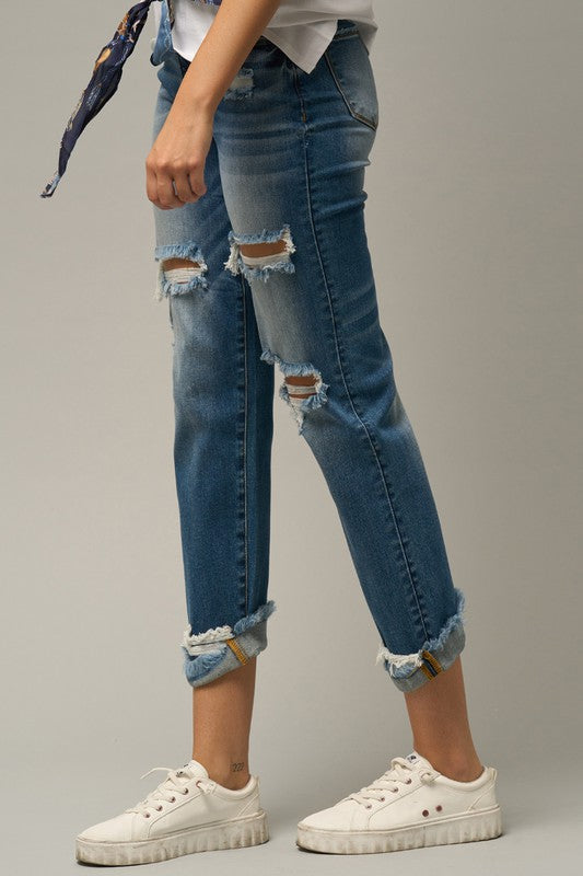 Stacey B's Mil-Rise Boyfriend Jeans