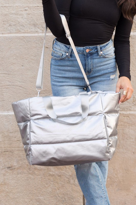 Stacey B's Metallic Puffer Tote