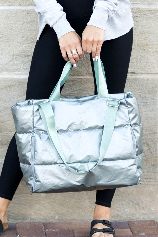 Stacey B's Metallic Puffer Tote