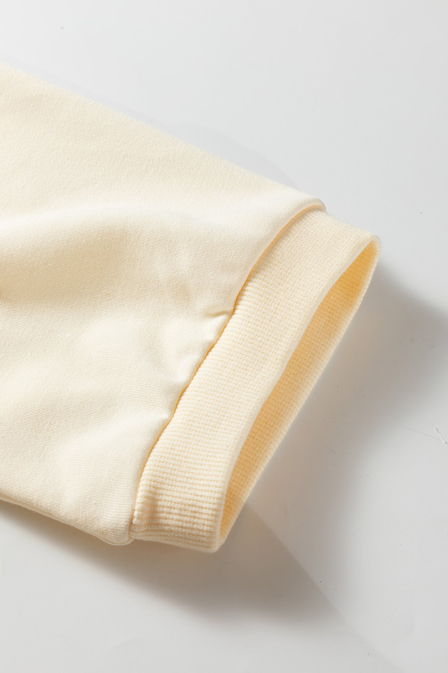 Stacey B's Beige Plus Size Raw Seam Detail Floral Bow Patched Baggy Pullover