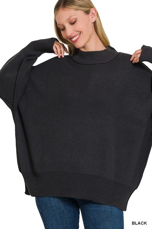 Stacey B's Side Slit Oversized Sweater