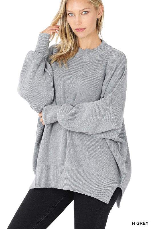 Stacey B's Side Slit Oversized Sweater