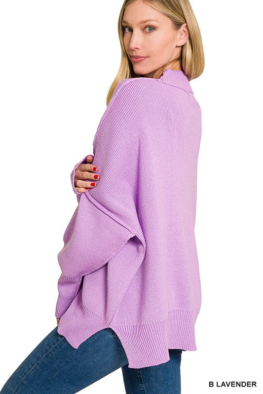 Stacey B's Side Slit Oversized Sweater