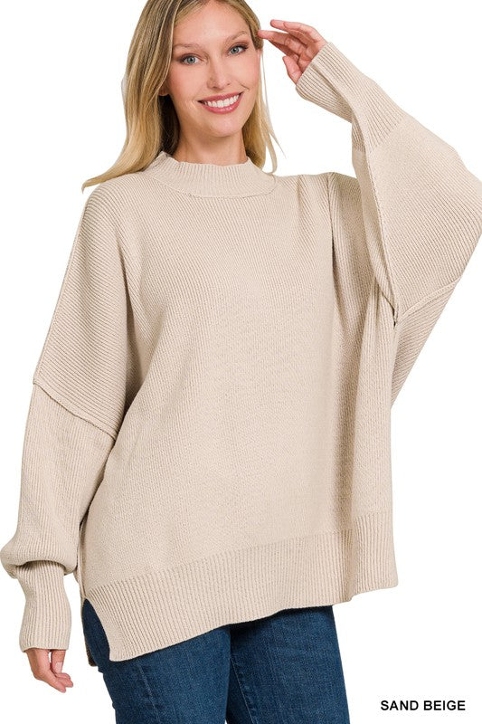 Stacey B's Side Slit Oversized Sweater