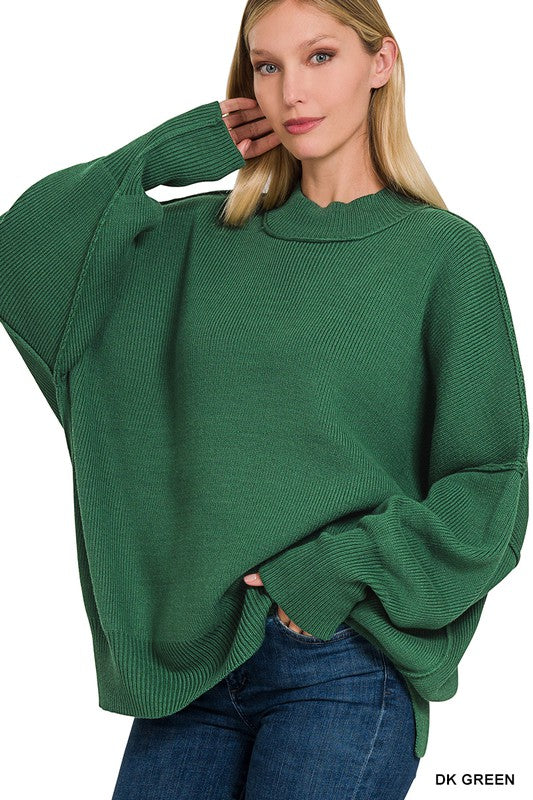 Stacey B's Side Slit Oversized Sweater