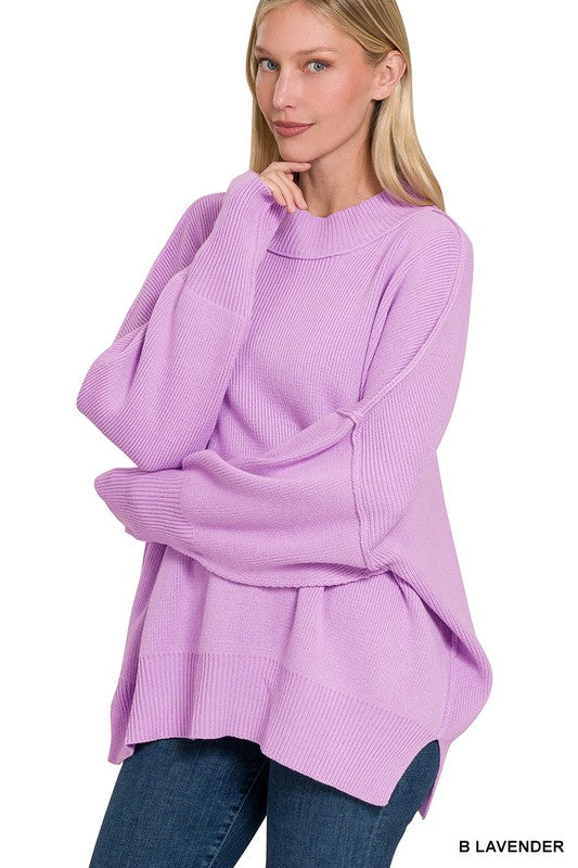 Stacey B's Side Slit Oversized Sweater