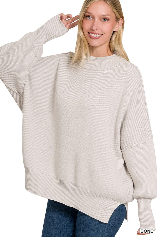 Stacey B's Side Slit Oversized Sweater