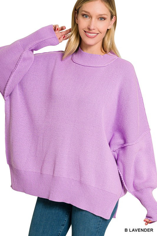 Stacey B's Side Slit Oversized Sweater