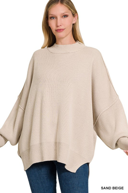 Stacey B's Side Slit Oversized Sweater