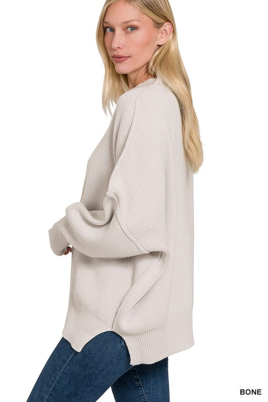 Stacey B's Side Slit Oversized Sweater