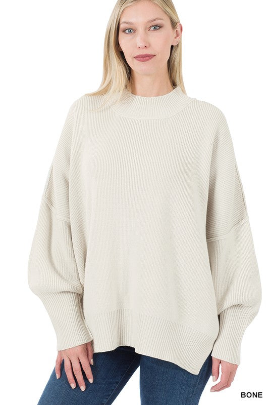 Stacey B's Side Slit Oversized Sweater