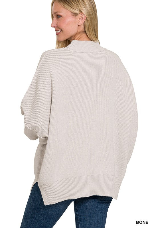 Stacey B's Side Slit Oversized Sweater