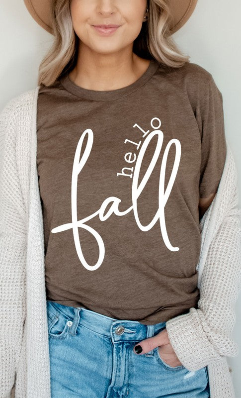 Stacey B's Hello Fall Plus Size  Graphic Tee