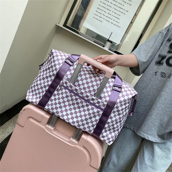 Stacey B's Checker Weekend Travel Luggage Tote Bag Check