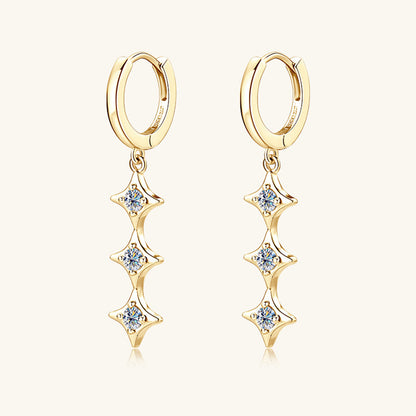 Stacey B's Moissanite 925 Sterling Silver Geometric Shape Earrings
