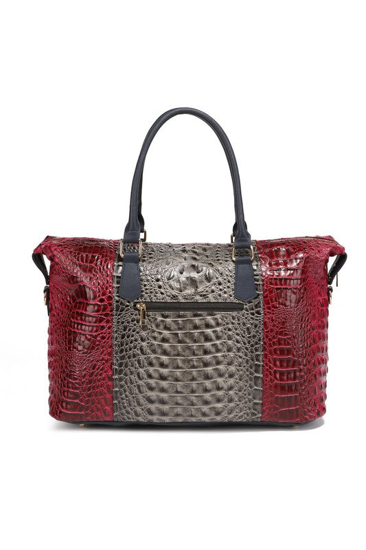 Stacey B's MKF Faux Crocodile-Embossed Duffle Bag by Mia K