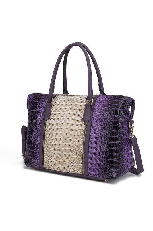 Stacey B's MKF Faux Crocodile-Embossed Duffle Bag by Mia K