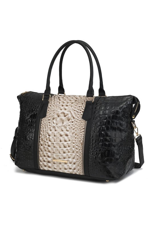 Stacey B's MKF Faux Crocodile-Embossed Duffle Bag by Mia K