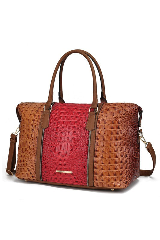 Stacey B's MKF Faux Crocodile-Embossed Duffle Bag by Mia K