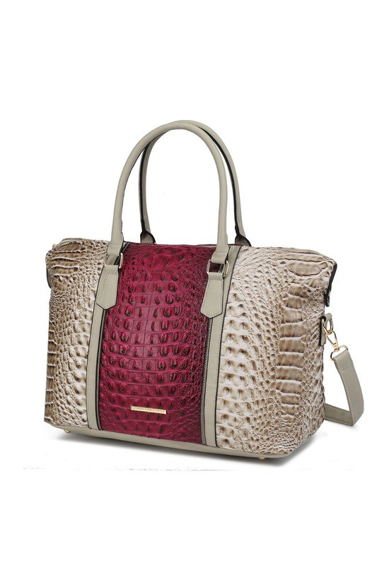 Stacey B's MKF Faux Crocodile-Embossed Duffle Bag by Mia K