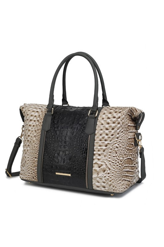 Stacey B's MKF Faux Crocodile-Embossed Duffle Bag by Mia K