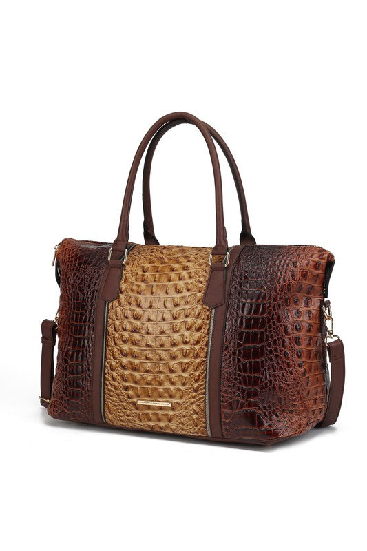 Stacey B's MKF Faux Crocodile-Embossed Duffle Bag by Mia K